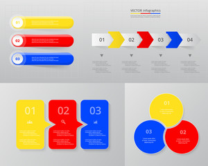 Vector circle infographic set.