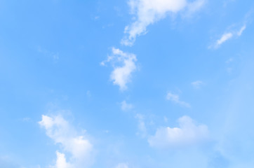 Blue skies with some clouds in the sky is bright.