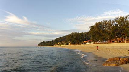 Beautiful beachside scenery in the morning