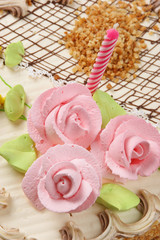 birthday cake with candles