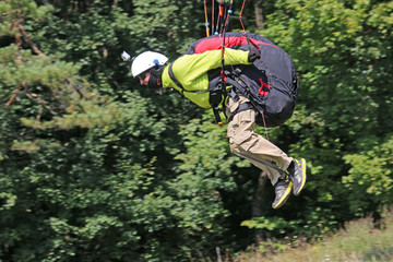 paraglider launching