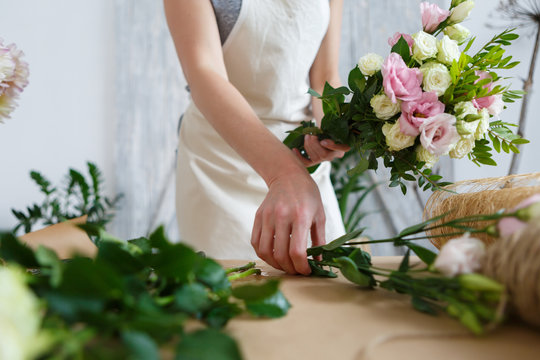 Image of woman making bouquet