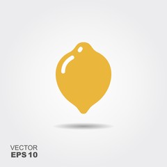 Illustration of lemon flat icon with shadow