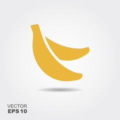 Fototapeta na wymiar Illustration of bananas flat icon with shadow