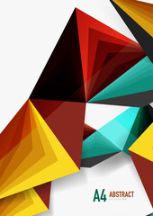 Vector low poly style 3d triangle line