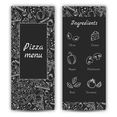 Pizza menu doodle style