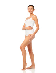 Fototapeta premium beautiful young woman in white underwear