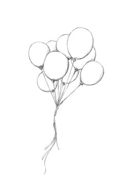 Davonfliegende Luftballons