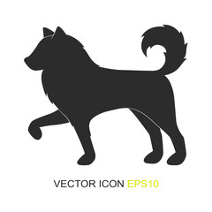 Silhouette of a dog. Vector. Simple image of a dog. View from the side of the dog.