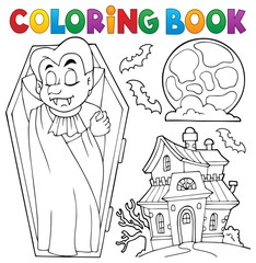 Coloring book vampire theme 3