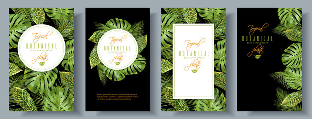 Tropical vertical banners set - 163909535