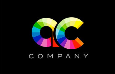  AC A C alphabet letter mosaic vector design