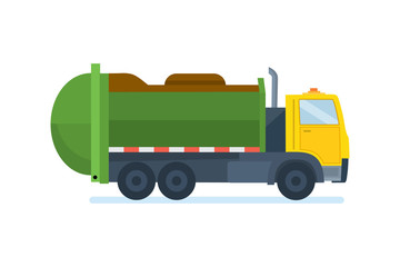 Garbage truck. Residential and commercial solid waste collection and transportation.