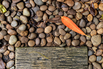 walkway stone path with over light in the background. top view