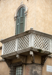 Architectural detail in the historic city center of Verona. Italy