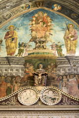 Obraz premium Interior of Sant'Anastasia Church in Verona, Italy. Sant'Anastasia is a church of the Dominican Order in Verona, it was built in 1280 -1400