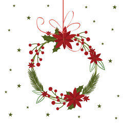 Christmas card with wreath design