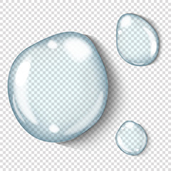 Vector realistic transparent water drop