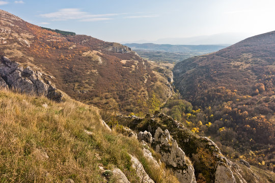 Autumn landscape of Nisevacka gorge in east Serbia