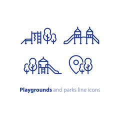 Play zone for children, playground equipment, local park - 163912966