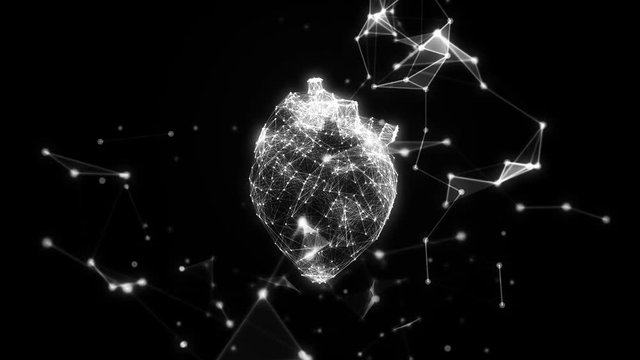 The human heart is formed by rotating particles.