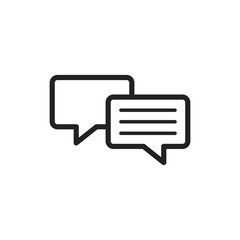 Speech bubble flat vector icon. Discussion dialog logo illustration. Business pictogram concept.
