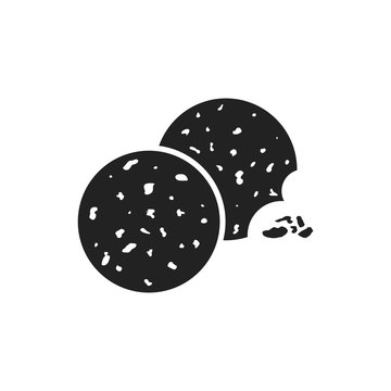 Cookie flat vector icon. Chip biscuit illustration. Dessert food pictogram.