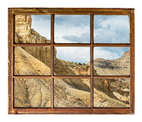 cliff, buttes and mesa of Book Cliffs window view