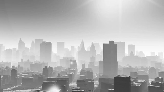 4k 4k Aerial view of urban building,flying through NewYork under sunlight,modern world construct,architecture silhouette.