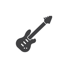 Electric guitar icon vector, filled flat sign, solid pictogram isolated on white. Symbol, logo illustration