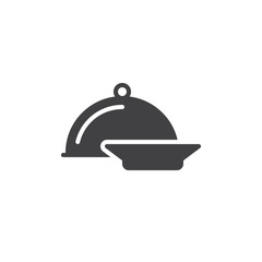 Dinner icon vector, filled flat sign, solid pictogram isolated on white. Food cover and plate symbol, logo illustration. Pixel perfect graphics
