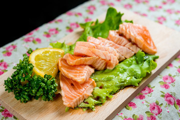 Salmon Tataki Japanese food salmon fillet