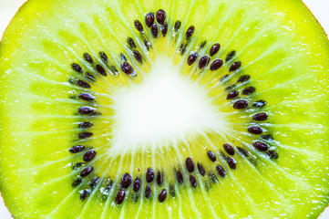 Kiwi fruit section macro.