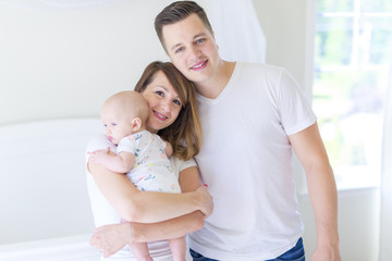 Portrait of parent with her 3 month old baby
