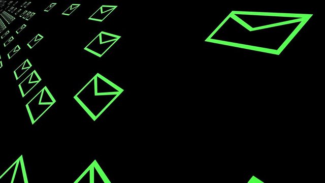 4k,background of the envelope E-Mail,flying mails,future tech screen.