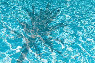palme - schatten im swimming pool, hintergrund