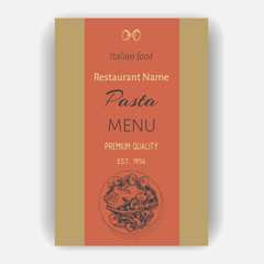 Vector illustration sketch - pasta. Card menu italian restaurant. Banner italan food.