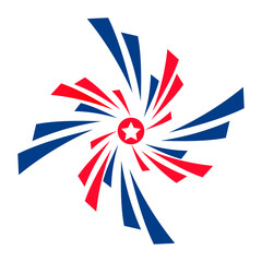Design element, vector icon USA flag. Striped logo.Flat vector illustration