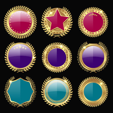 Colorful Medal Awards Icon Set