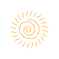 Vector spiral sun icon. Isolated on white background.