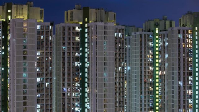 Times lapse of residential building at night