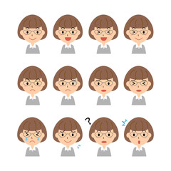 女性　表情　セット