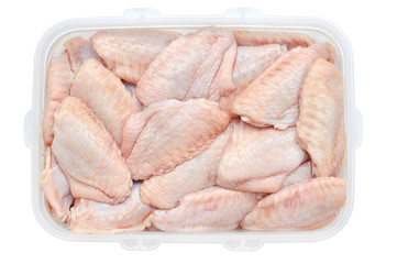 raw fresh chicken wings in marinade ready for cooking