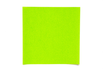 Light green color paper sheet on white background used for decoration or design element