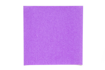Violet color paper sheet on white background used for decoration or design element