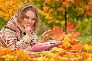 young woman resting in park