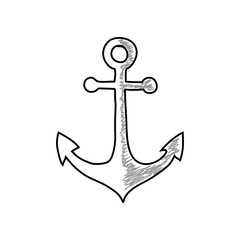 Anchor drawing on white background