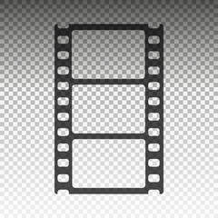 The film strip isolated on transparent background. symbol. Flat design. Stock - Vector illustration