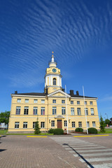 Obraz premium City town hall in summer day. Hamina, Finland