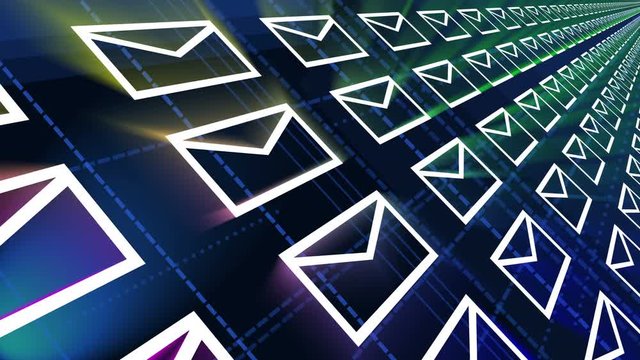 4k,background of the envelope E-Mail,flying mails,future tech screen.
